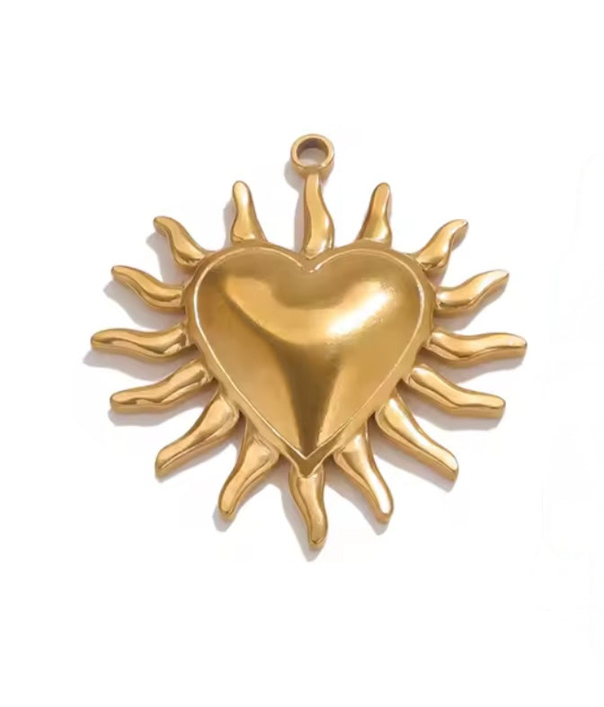 Large Sun Heart Charm