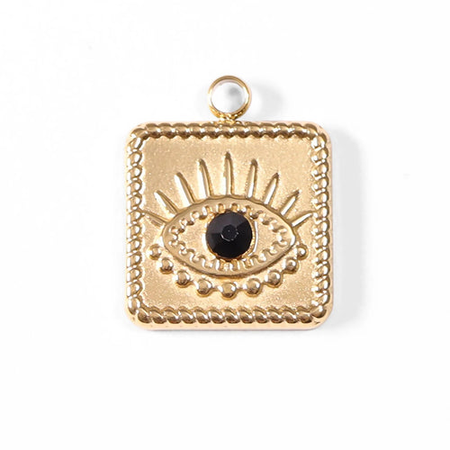 Black Stone Evil Eye Charm