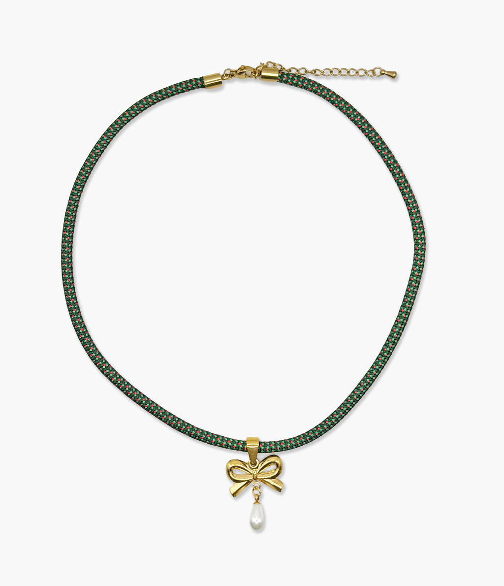 Mistletoe Bow Necklace