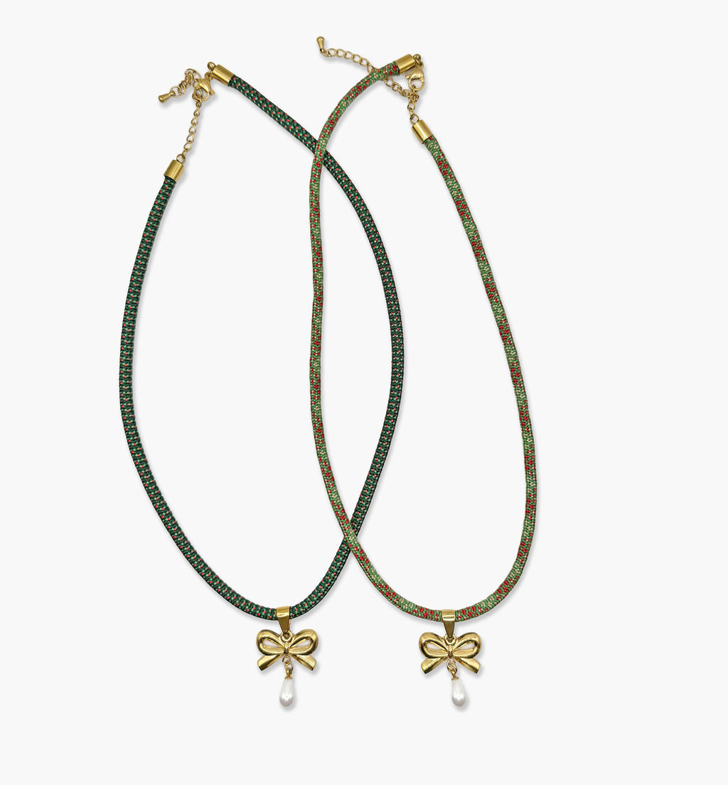 Mistletoe Bow Necklace
