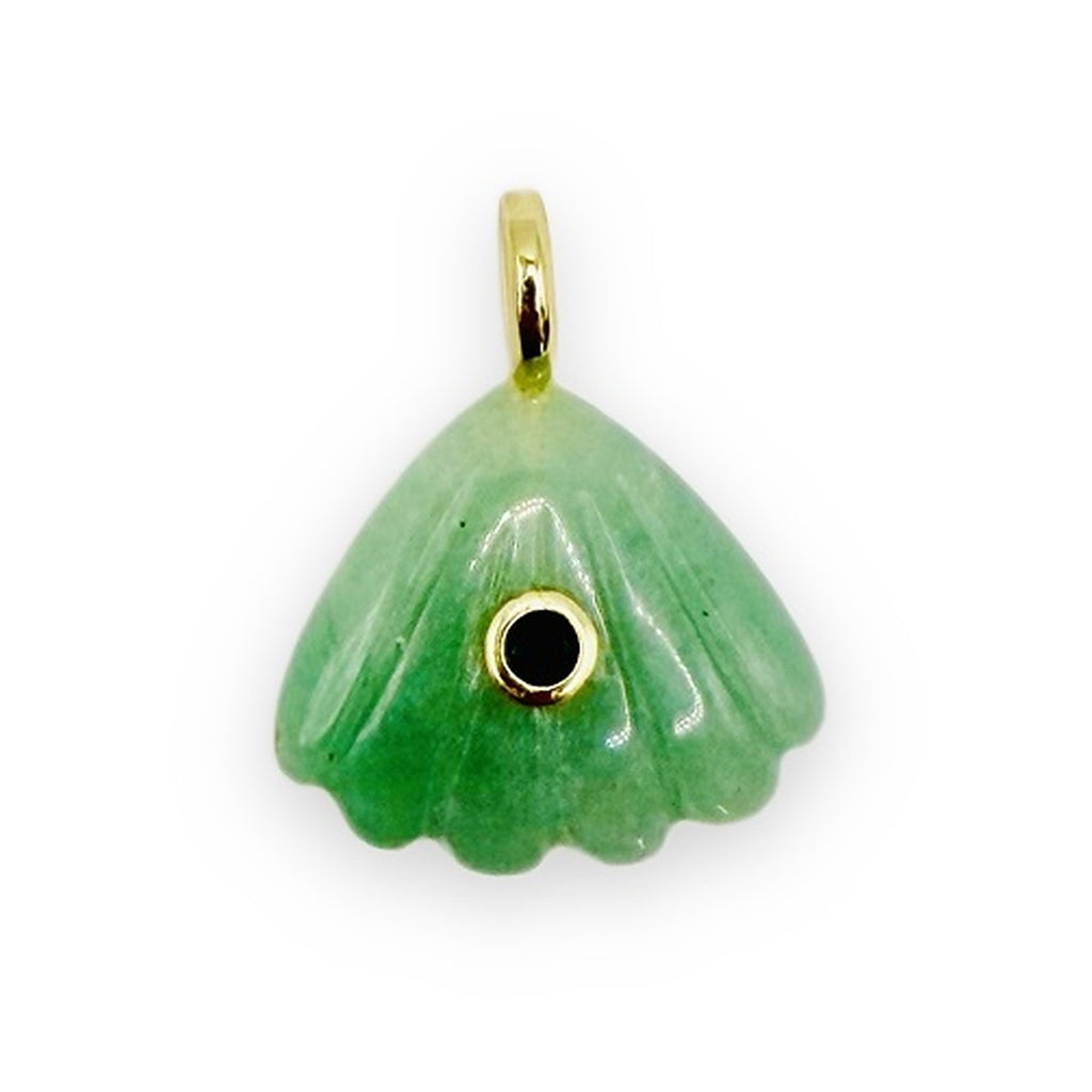 Coquille charm in aventurine, gold plated – Isla Sol