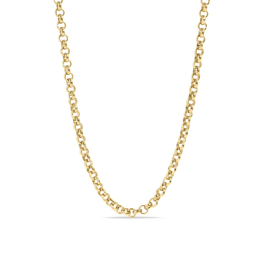 Isla Sol Rolo Chain Necklace in 18k gold, 18 inch